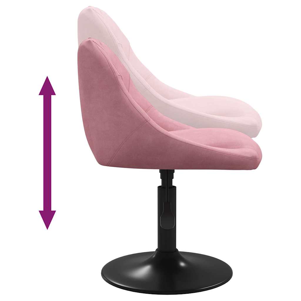 Esszimmerstühle 6 Stk. Drehbar Rosa Samt