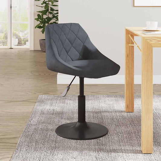 Chaise de salle à manger en velours gris foncé
