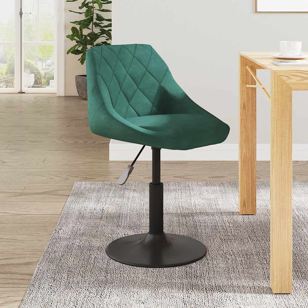 Dining chair dark green velvet