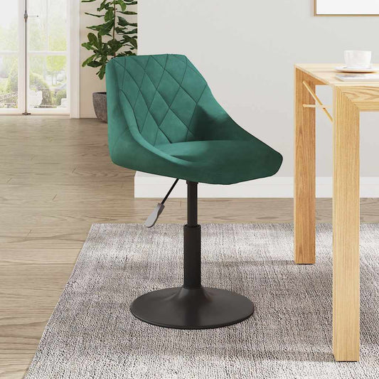 Chaise de salle à manger en velours vert foncé