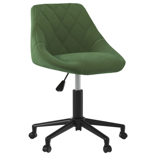 Chaise de salle à manger pivotante en velours vert foncé