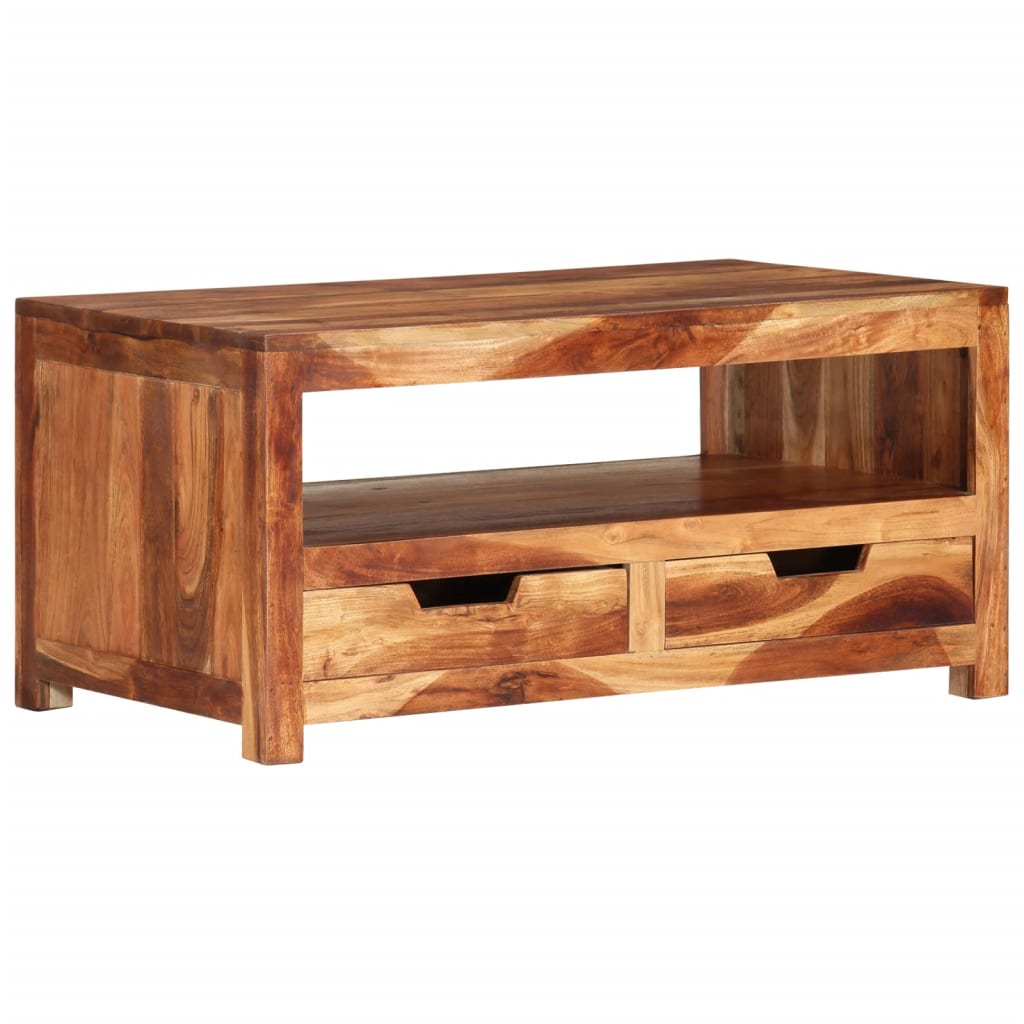 Couchtisch 84x49x40 cm Massivholz Akazie