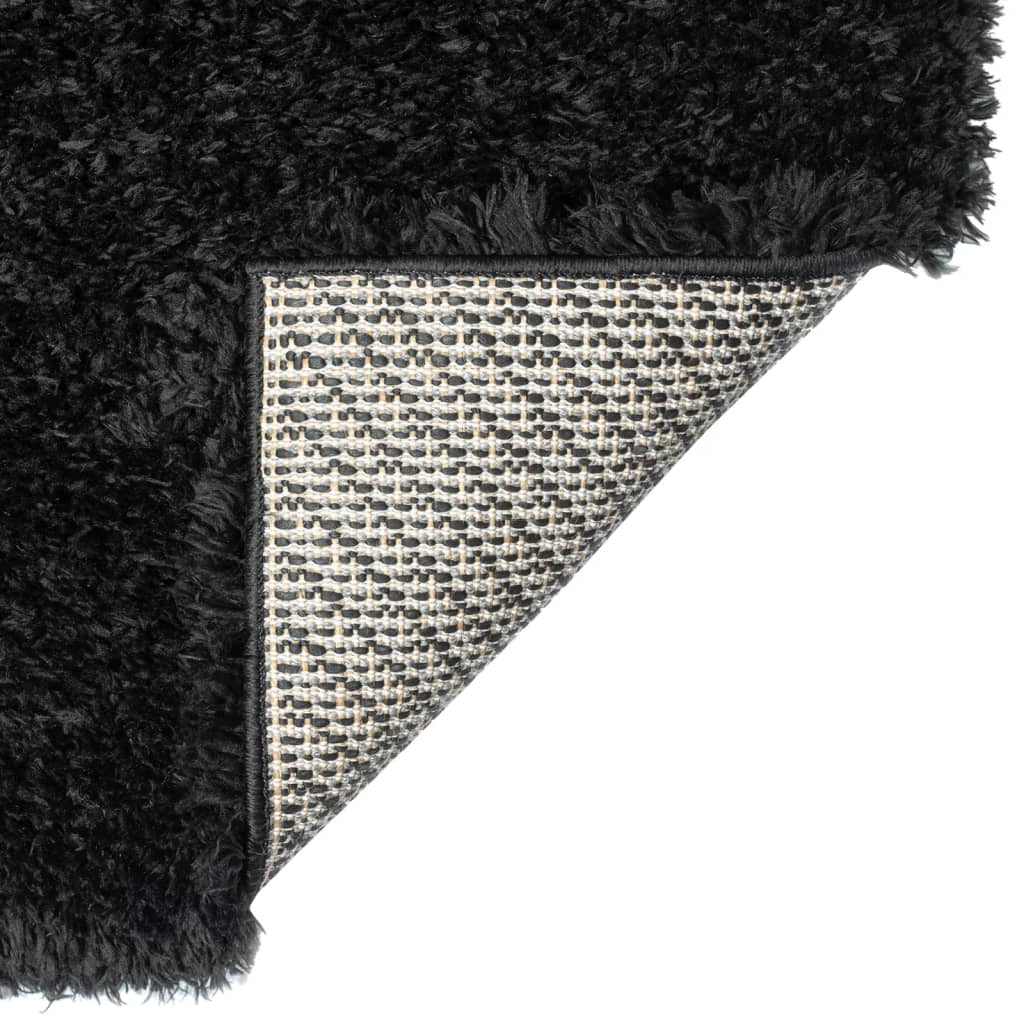 Shaggy-Teppich Hochflor Schwarz 80x150 cm 50 mm