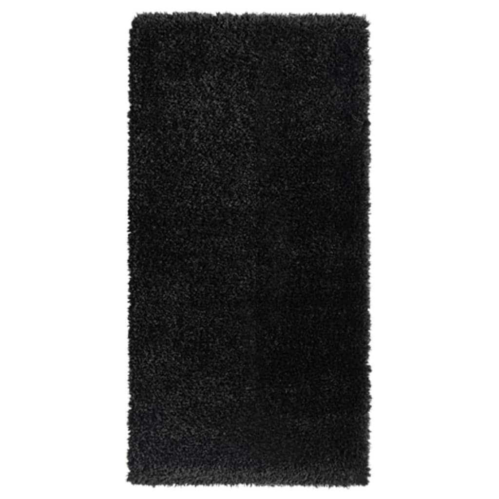 Shaggy-Teppich Hochflor Schwarz 100x200 cm 50 mm