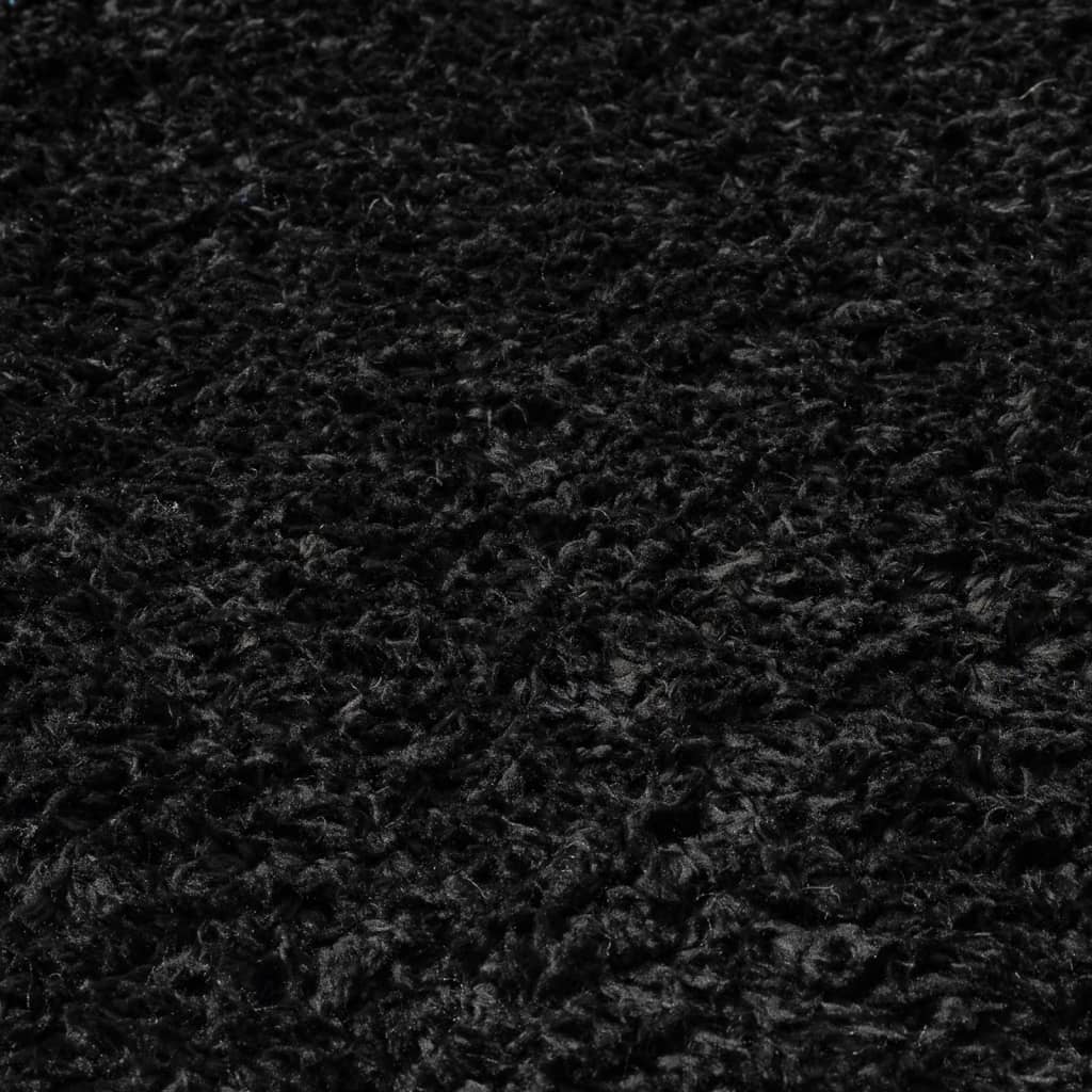 Shaggy-Teppich Hochflor Schwarz 100x200 cm 50 mm