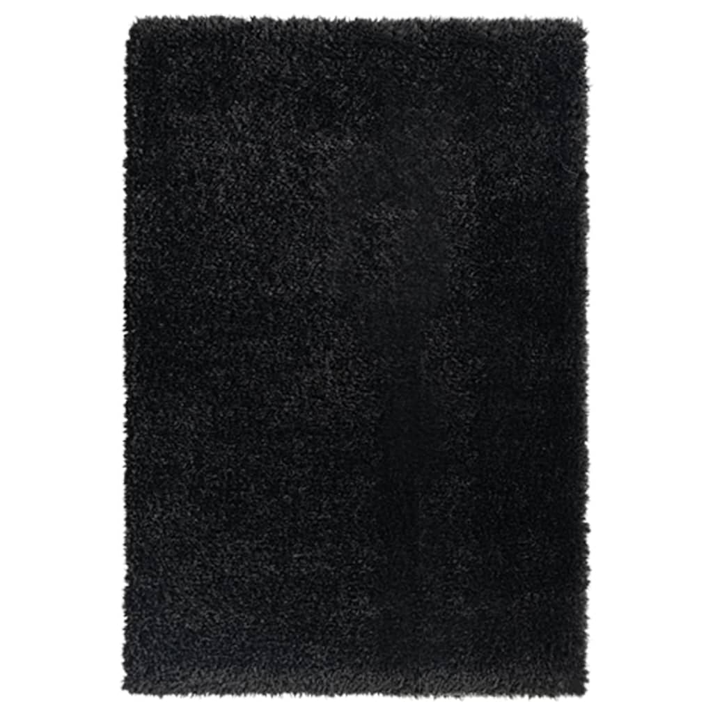 Shaggy-Teppich Hochflor Schwarz 160x230 cm 50 mm