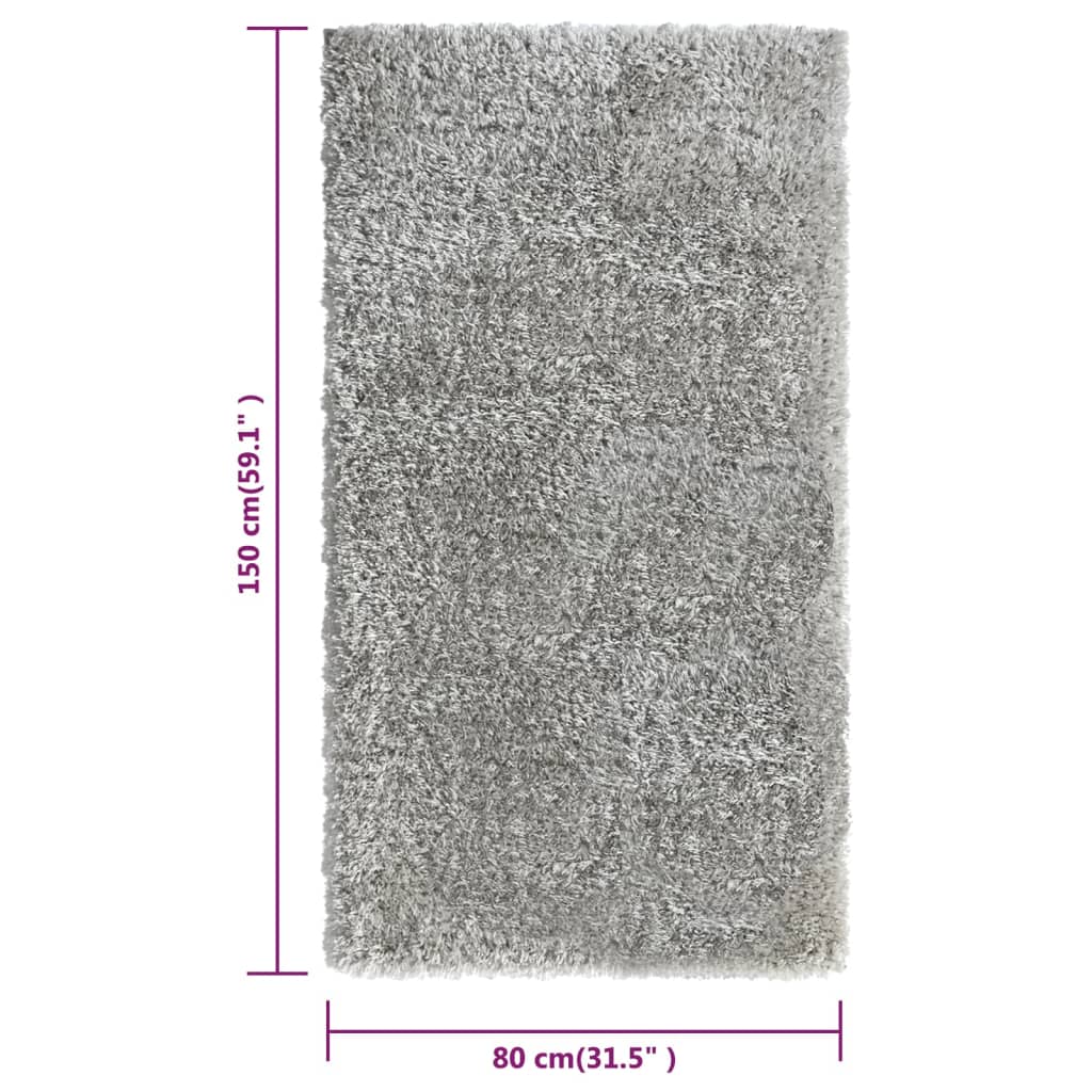 Shaggy-Teppich Hochflor Grau 80x150 cm 50 mm