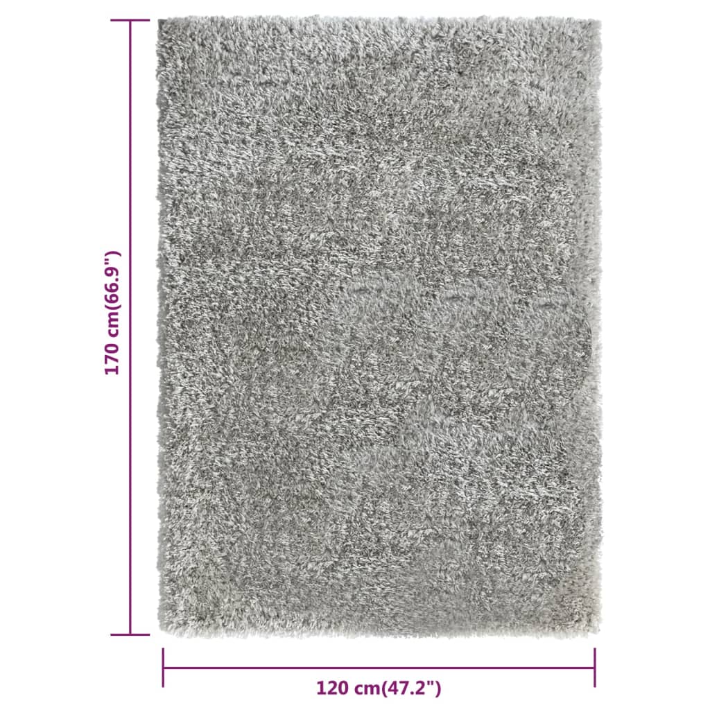 Shaggy-Teppich Hochflor Grau 120x170 cm 50 mm