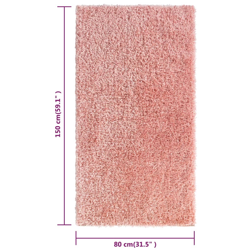 Shaggy-Teppich Hochflor Rosa 80x150 cm 50 mm