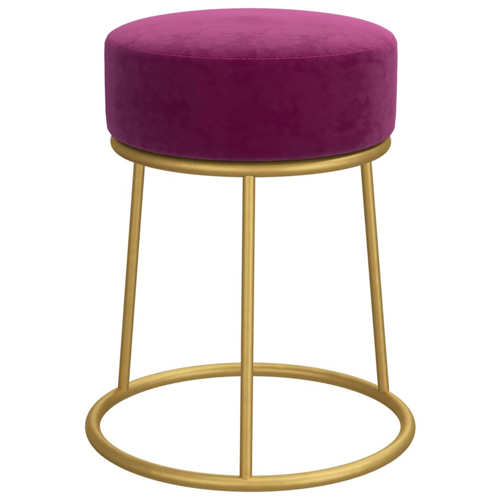 Runder Hocker Violett Samt