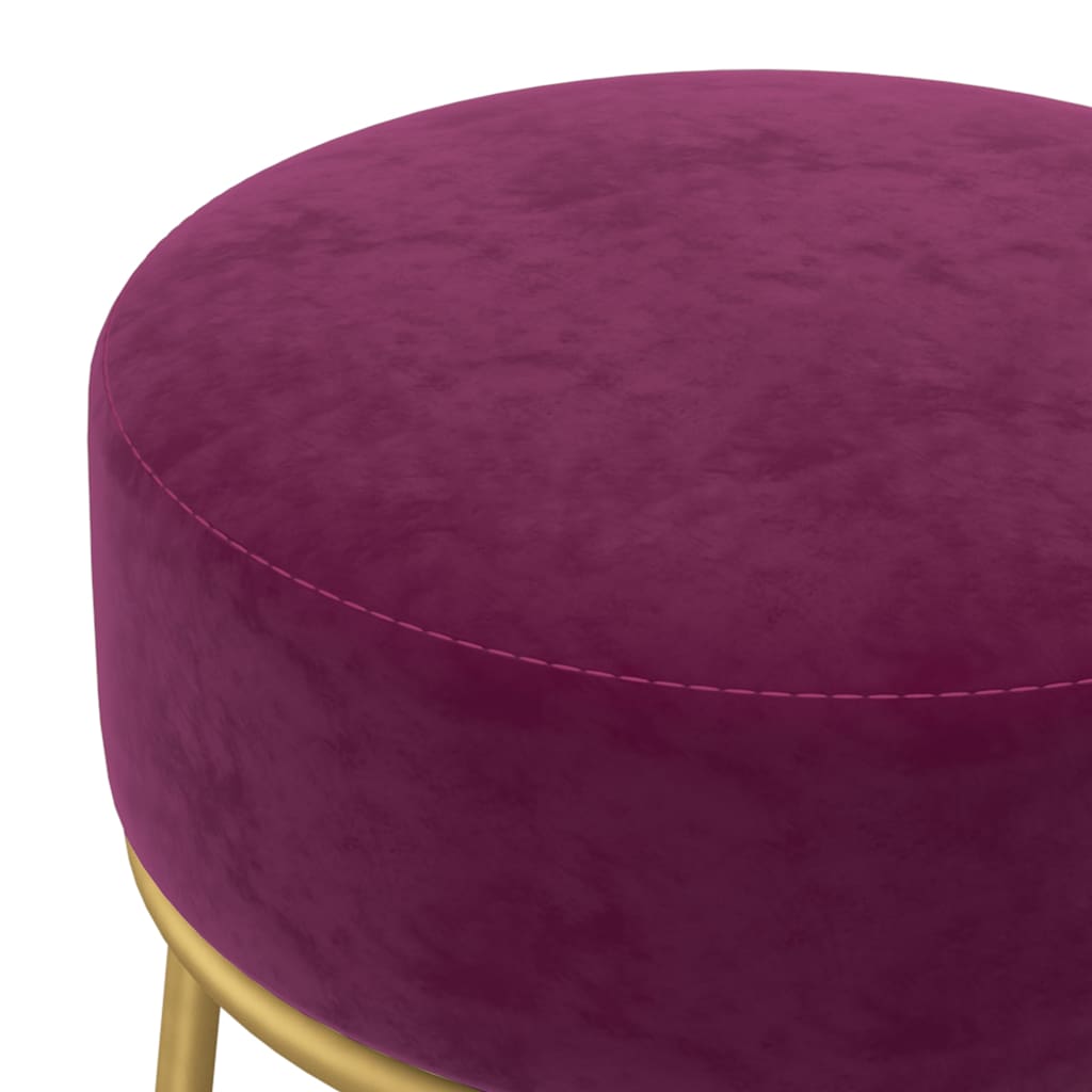 Runder Hocker Violett Samt