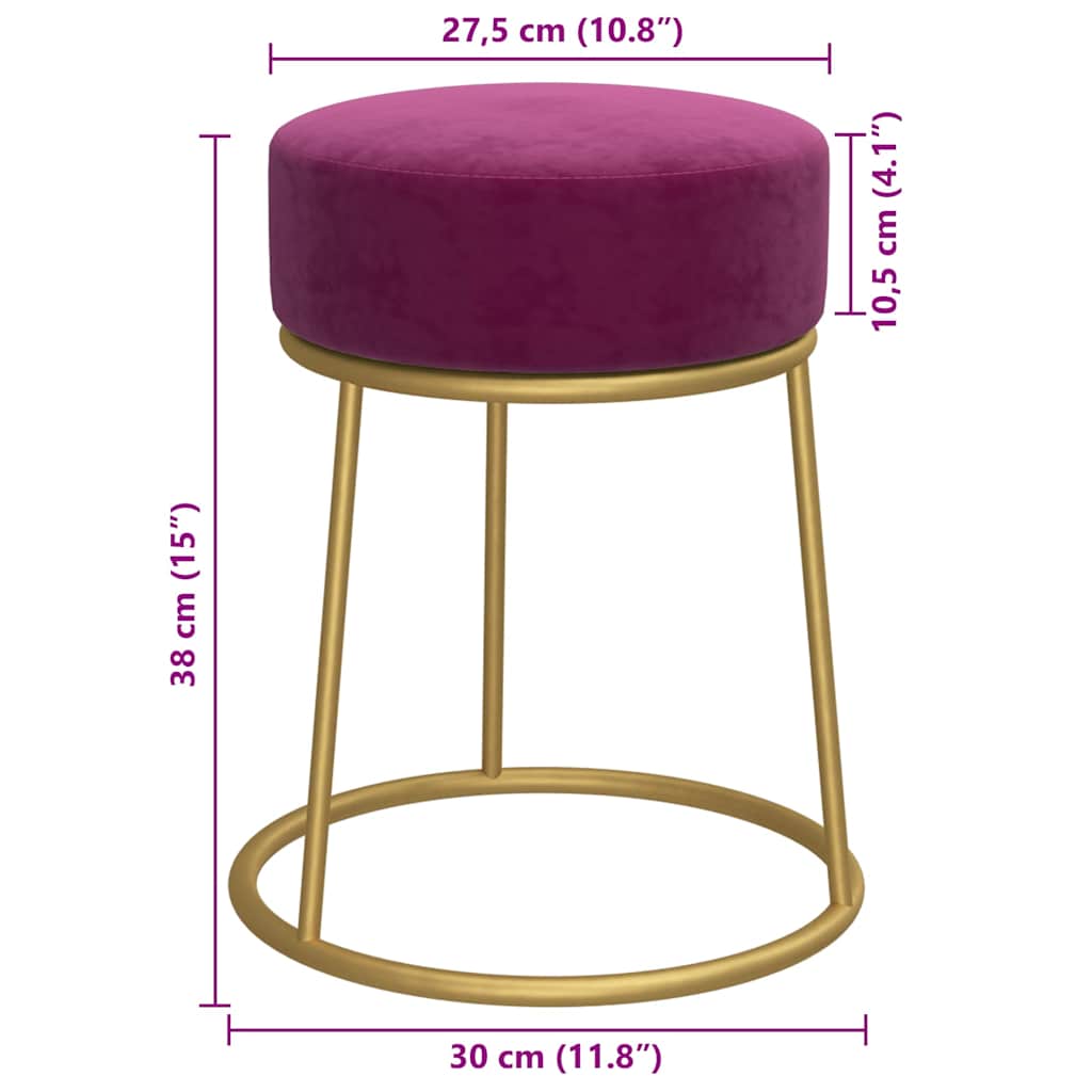 Runder Hocker Violett Samt