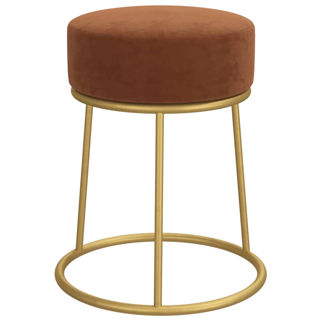 Runder Hocker Braun Samt