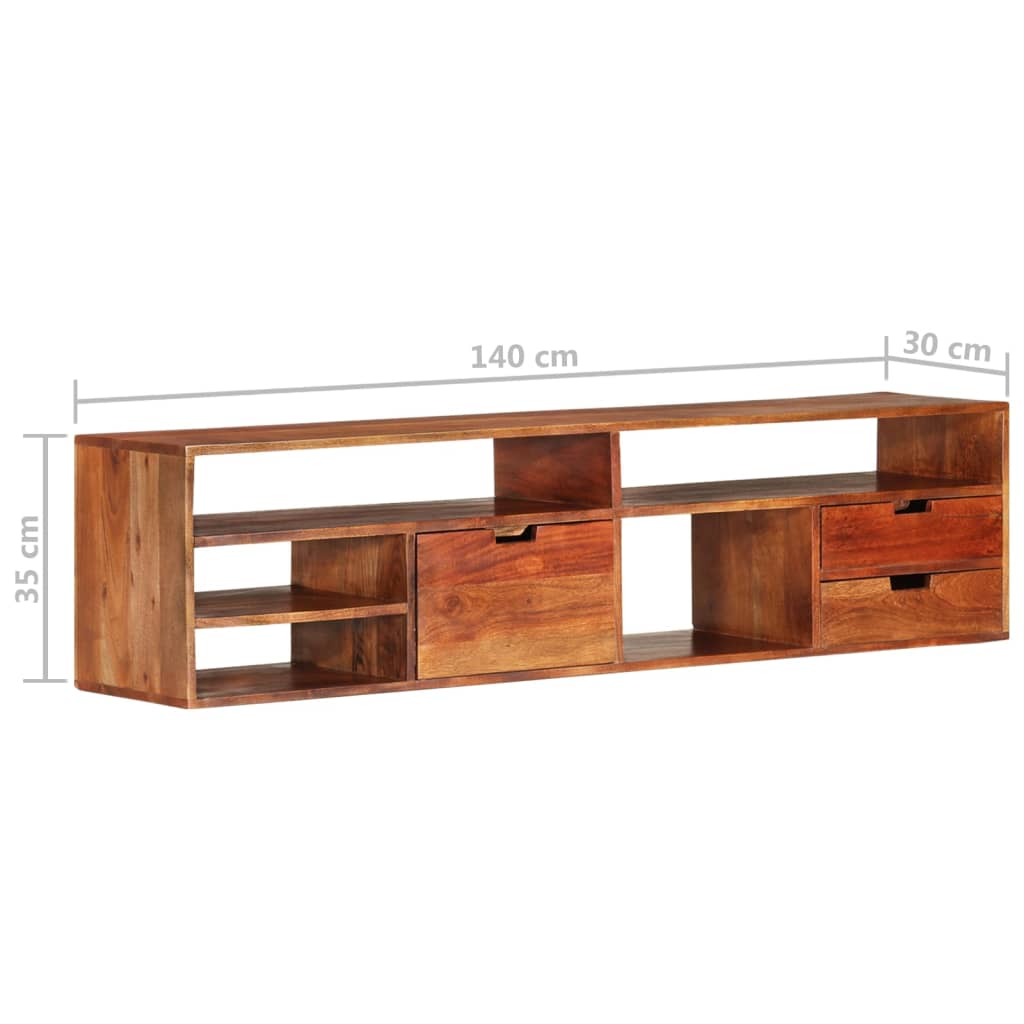 TV-Schrank 140x30x35 cm Massivholz Akazie