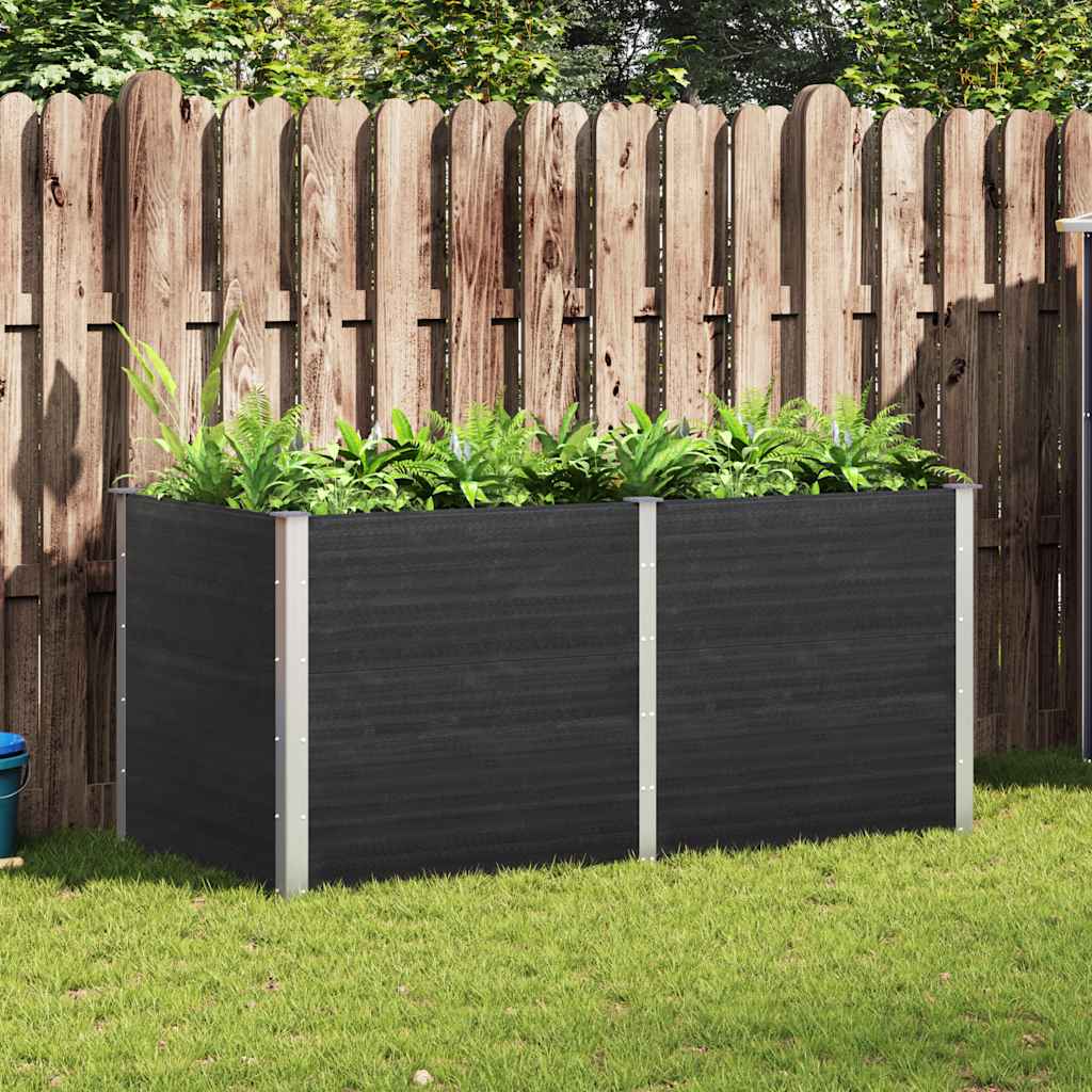 Garten-Hochbeet 200x100x91 cm WPC Grau
