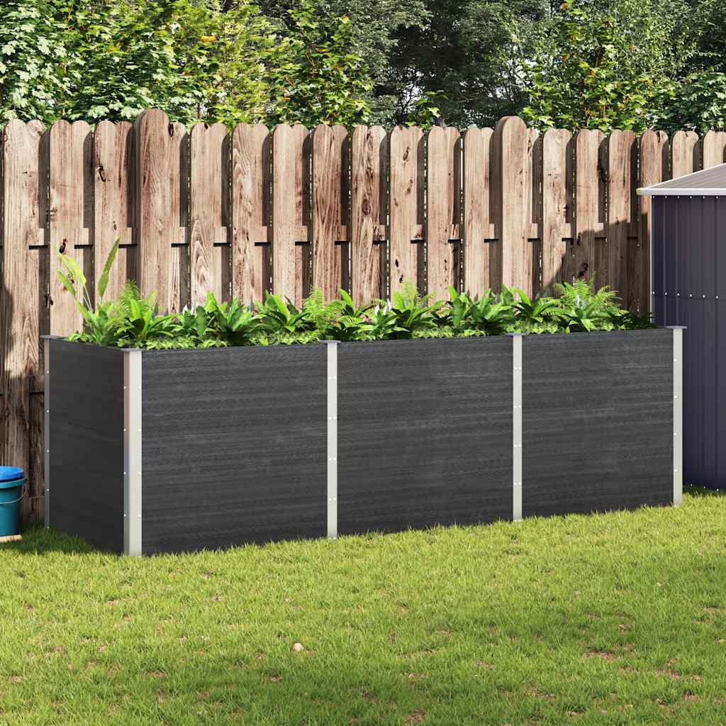 Garten-Hochbeet 300x100x91 cm WPC Grau