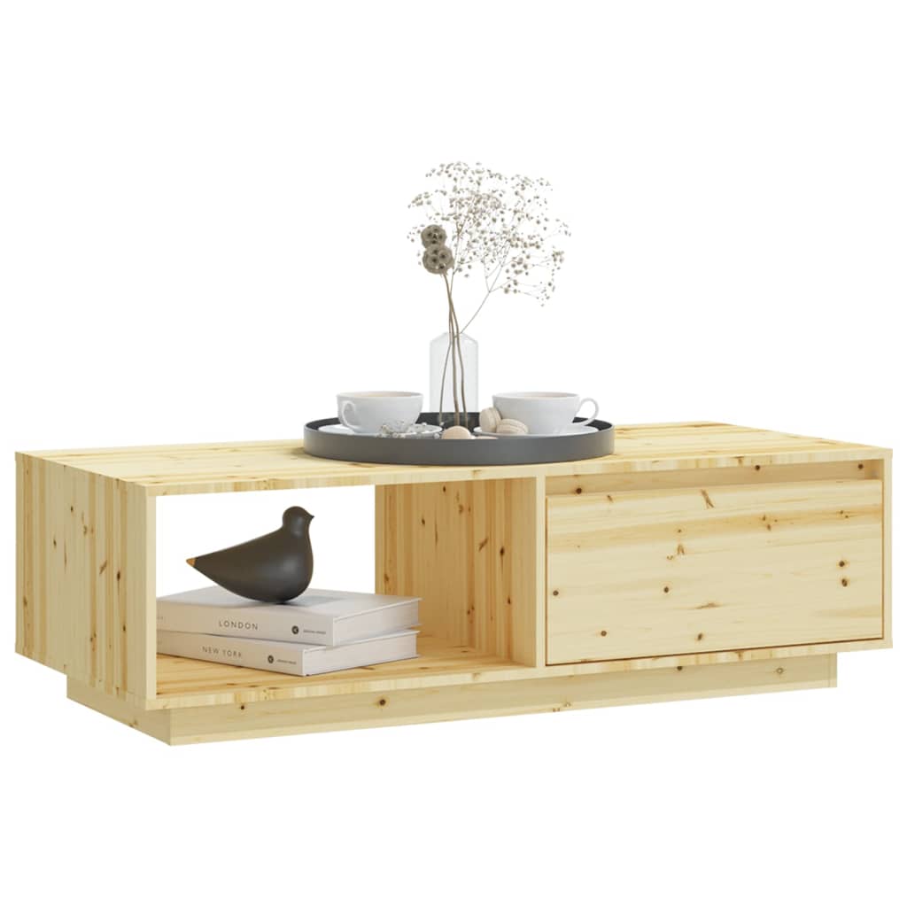 Table basse 110x50x33,5 cm en bois de sapin massif