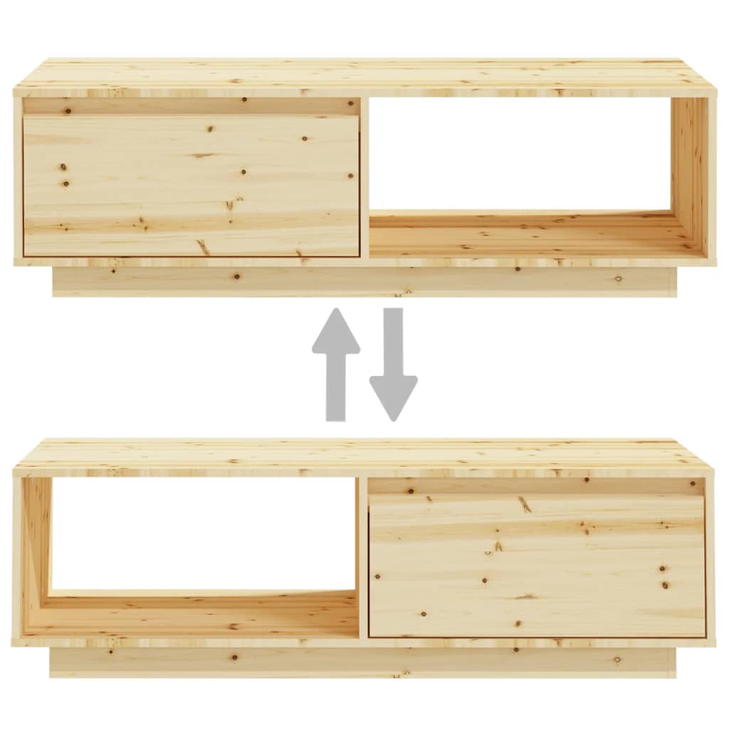 Table basse 110x50x33,5 cm en bois de sapin massif