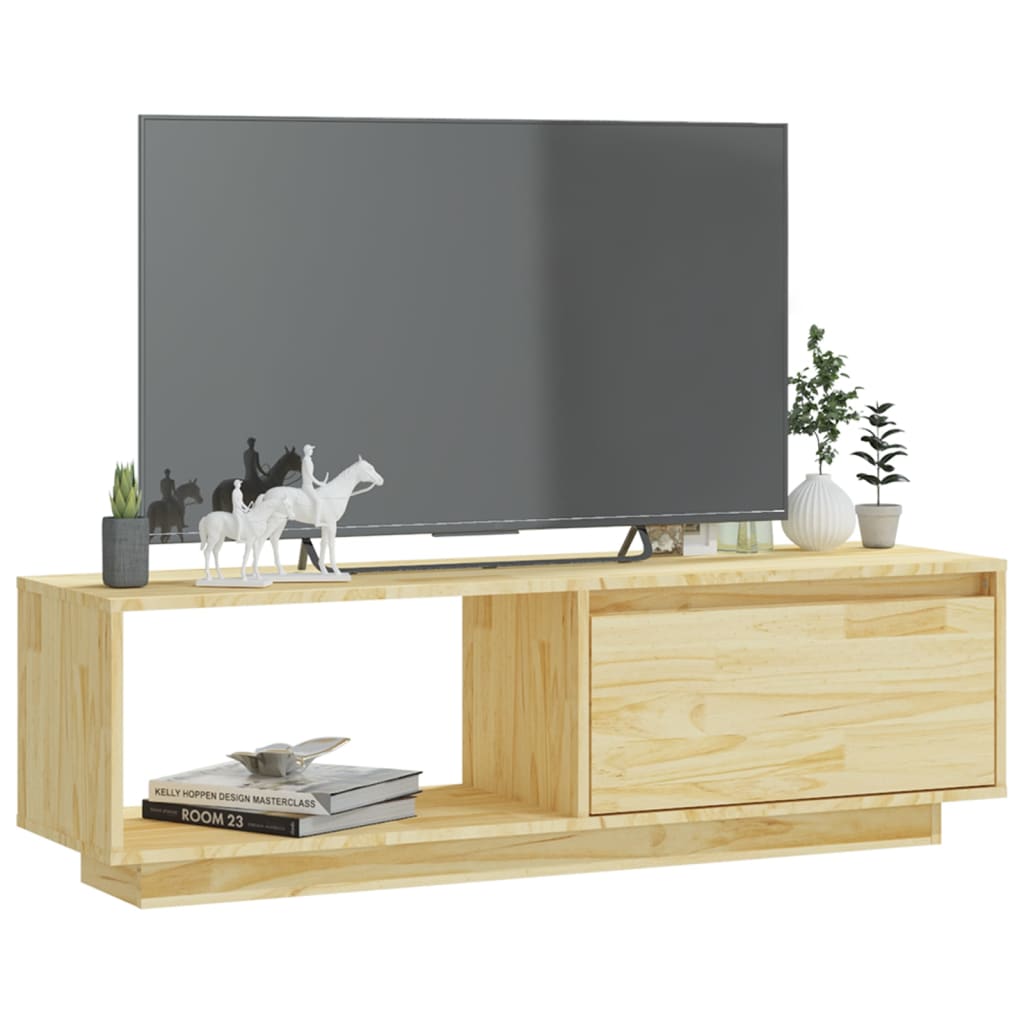 Meuble TV 110x30x33,5 cm en bois de pin massif