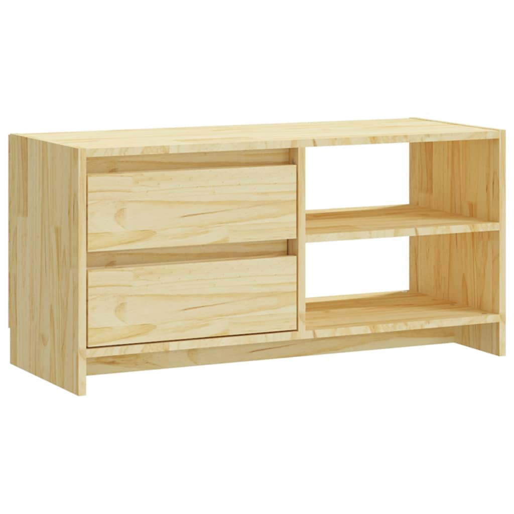 Meuble TV 80x31x39 cm en bois de pin massif