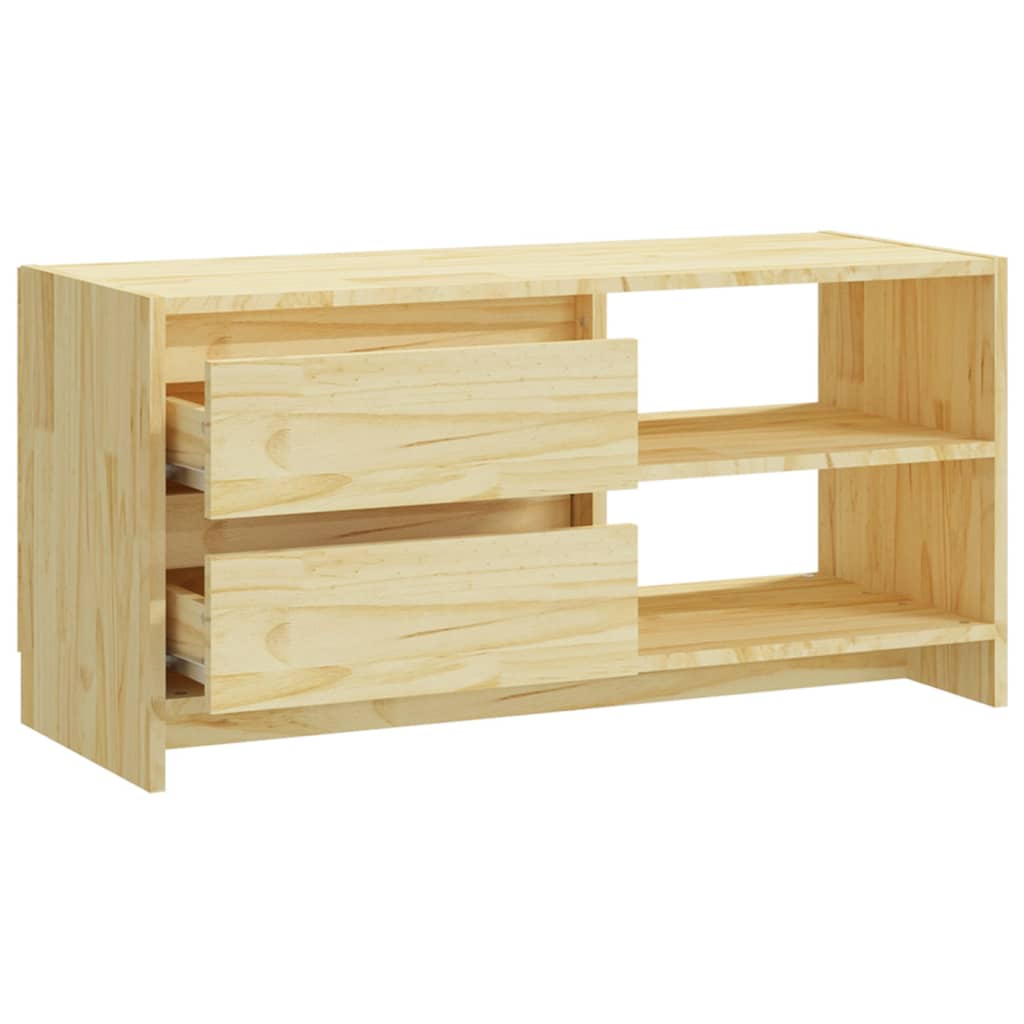 Meuble TV 80x31x39 cm en bois de pin massif