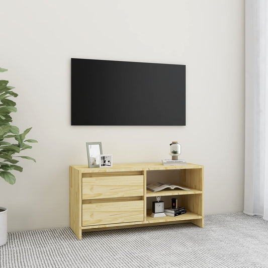 Meuble TV 80x31x39 cm en bois de pin massif