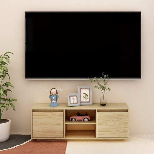 Meuble TV 110x30x40 cm en bois de pin massif