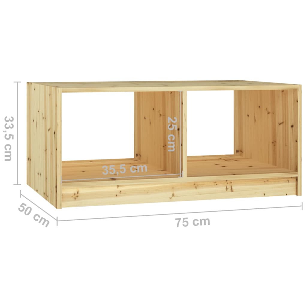 Table basse 75x50x33,5 cm en bois de sapin massif