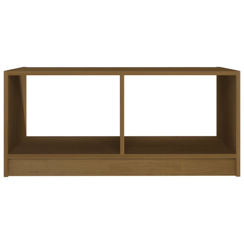 Table basse marron miel 75x50x33,5 cm en bois de pin massif