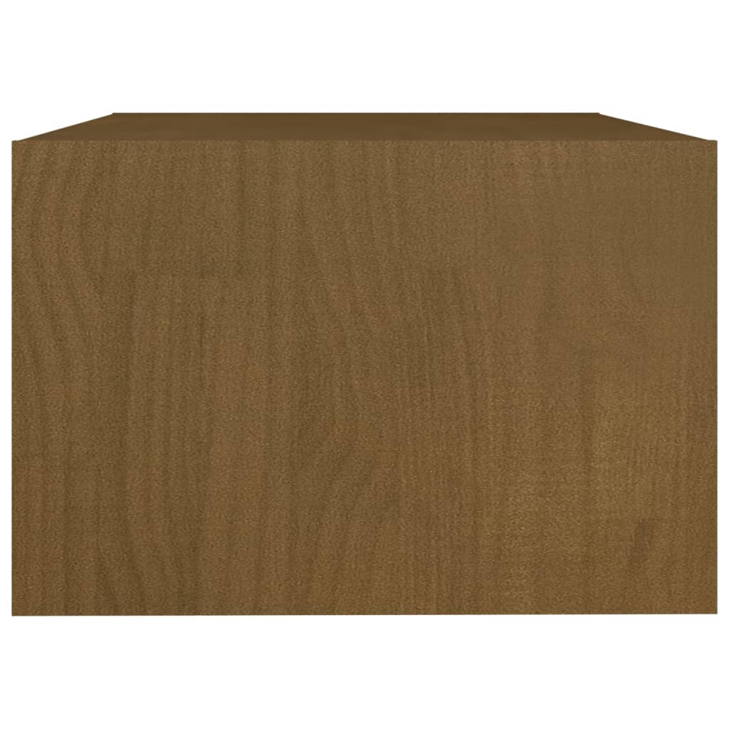 Table basse marron miel 75x50x33,5 cm en bois de pin massif
