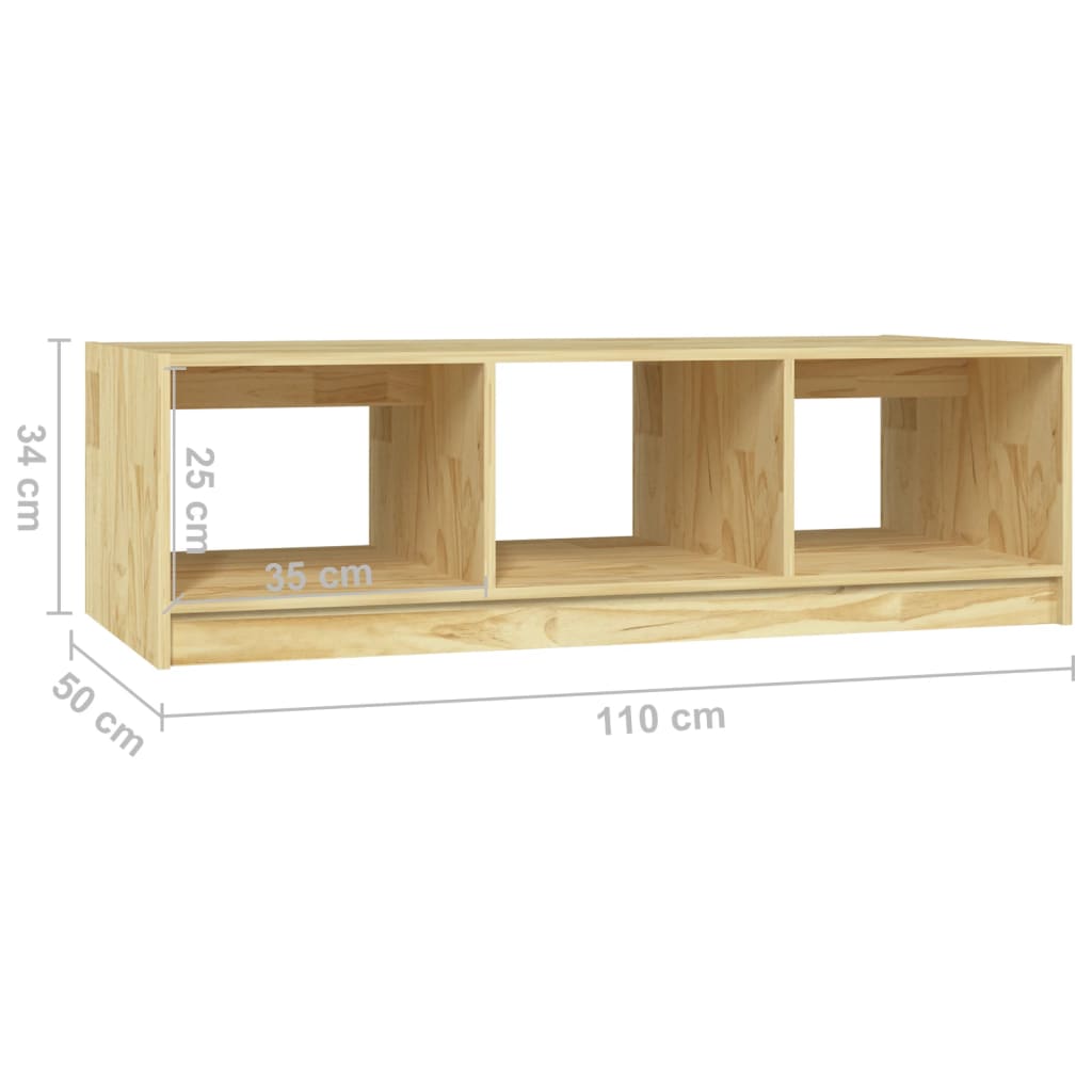 Table basse 110x50x34 cm en bois de pin massif