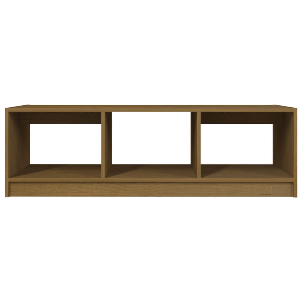 Table basse marron miel 110x50x34 cm en bois de pin massif