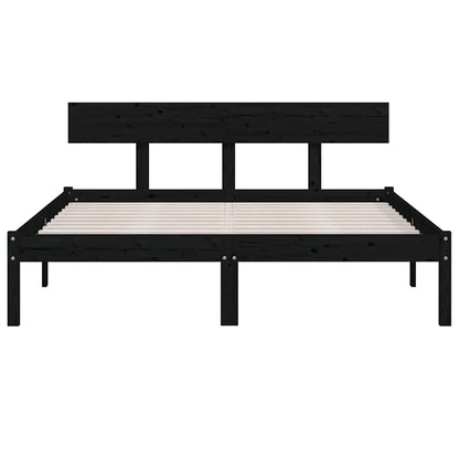 Massivholzbett Schwarz Kiefer 120x200 cm