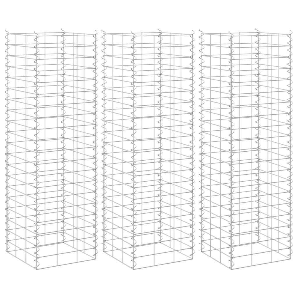 Gabionen-Hochbeete 3 Stk. 30x30x100 cm Eisen