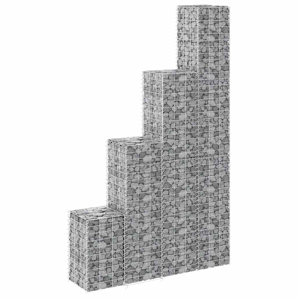 Gabionen-Hochbeete 4 Stk. 30x30x50/100/150/200 cm Eisen