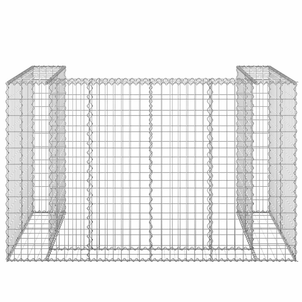 Gabionenwand für Mülltonnen Verzinkter Stahl 180x100x110 cm
