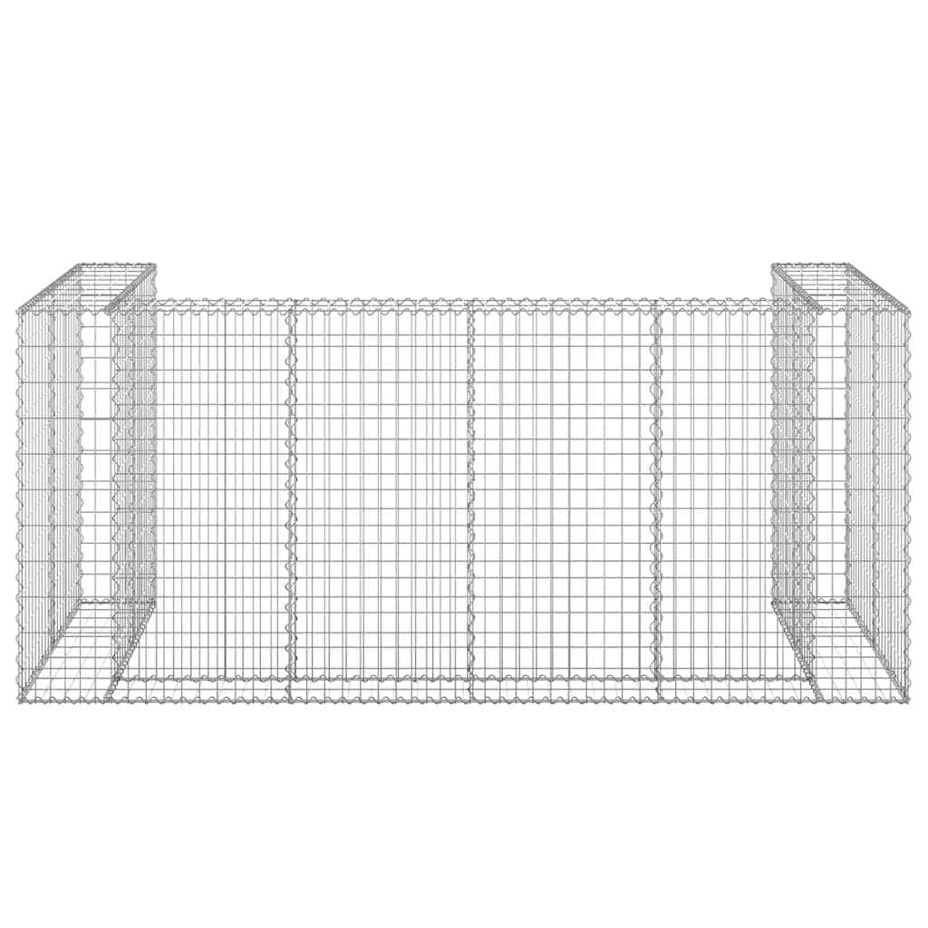 Gabionenwand für Mülltonnen Verzinkter Stahl 254x100x110 cm