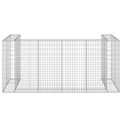 Gabionenwand für Mülltonnen Verzinkter Stahl 254x100x110 cm
