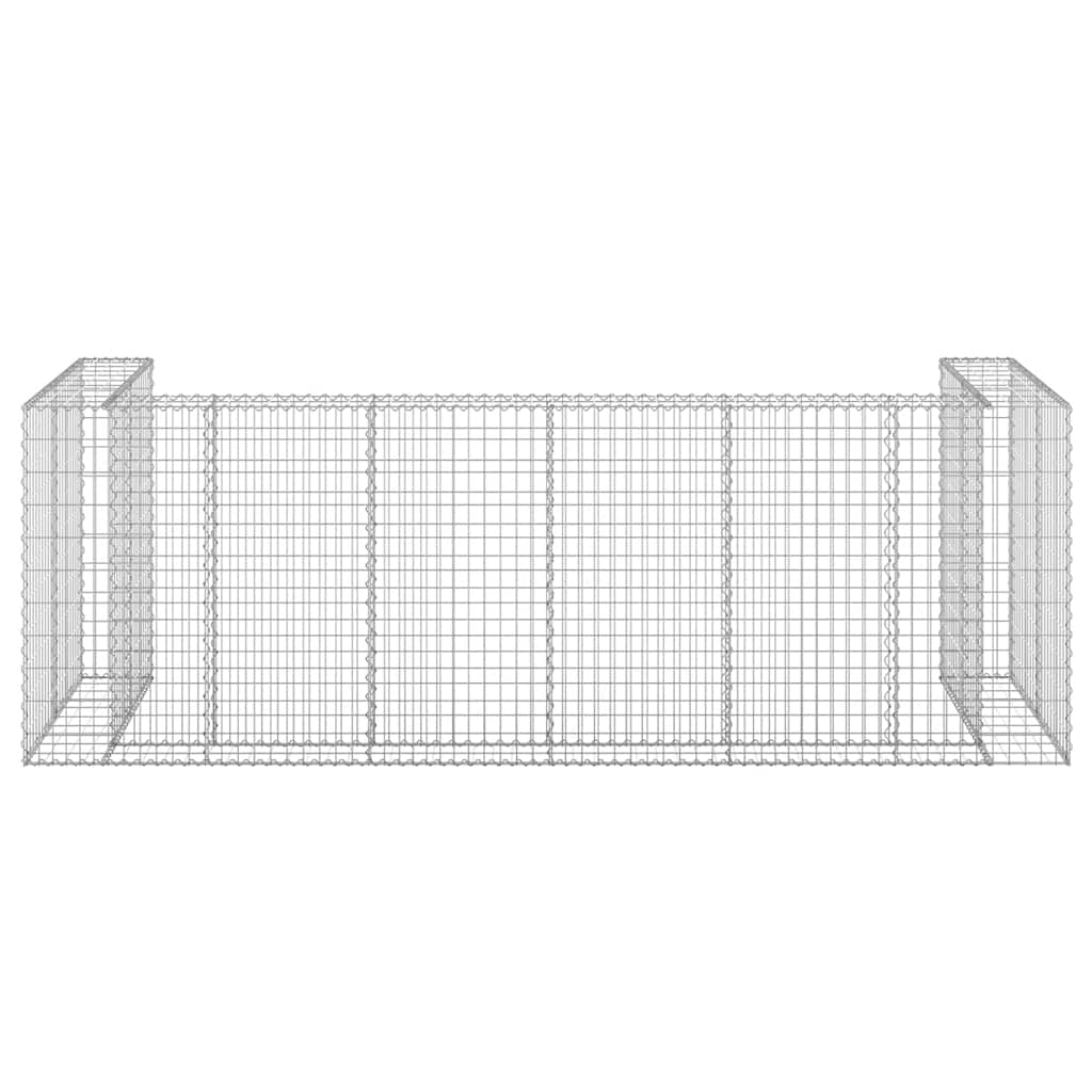 Gabionenwand für Mülltonnen Verzinkter Stahl 325x100x110 cm