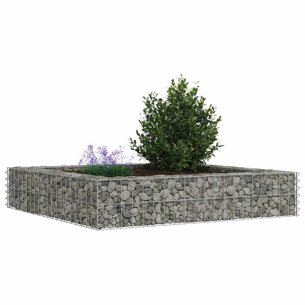 Gabionen-Hochbeet Verzinkter Stahl 100x100x20 cm