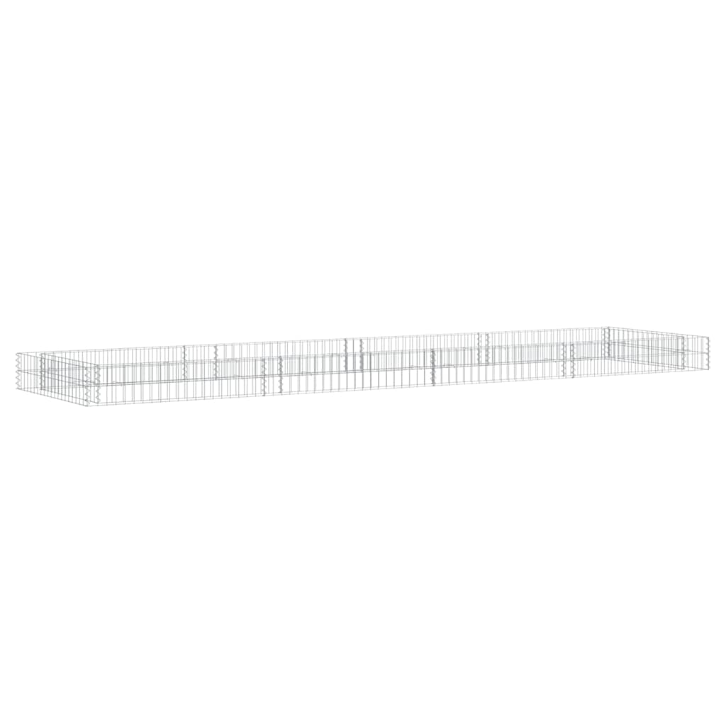 Gabionen-Hochbeet Verzinkter Stahl 400x100x20 cm