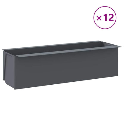 Pflanzkasten für Europaletten 12 Stk. Grau 36x13,5x9,5 cm PP