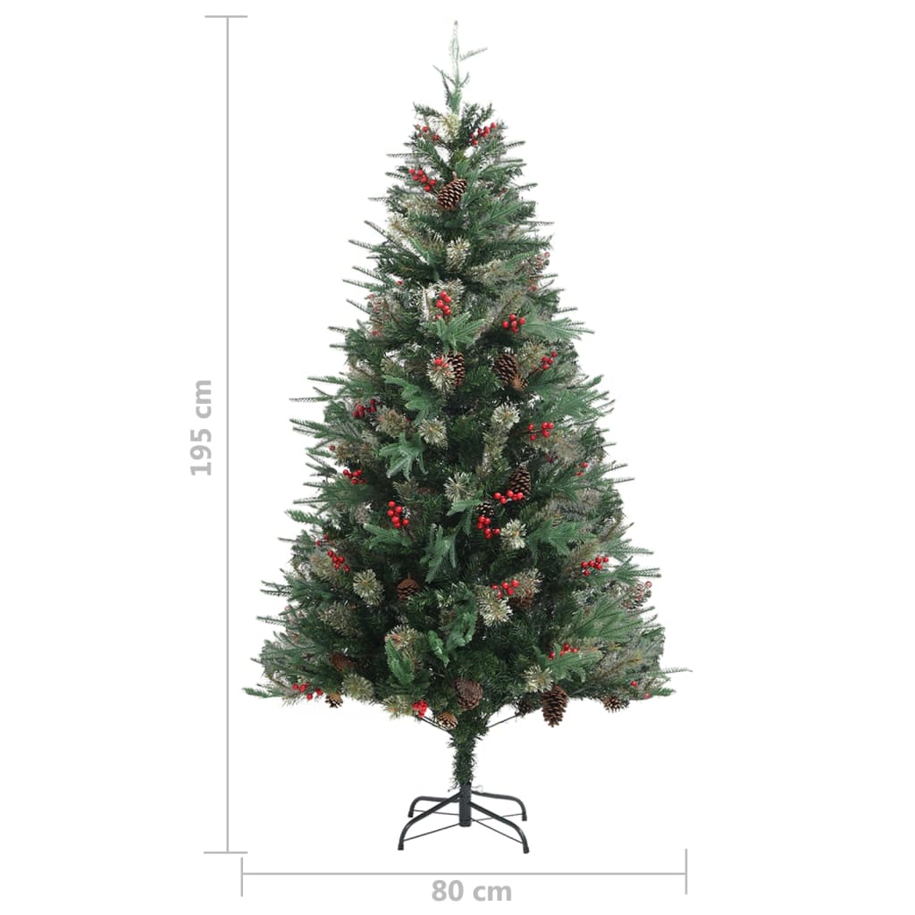 Weihnachtsbaum mit Zapfen Grün 195 cm PVC & PE