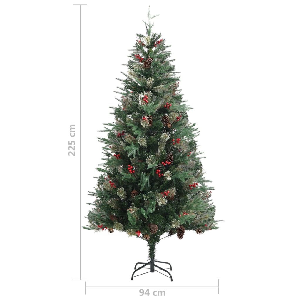 Weihnachtsbaum mit Zapfen Grün 225 cm PVC & PE