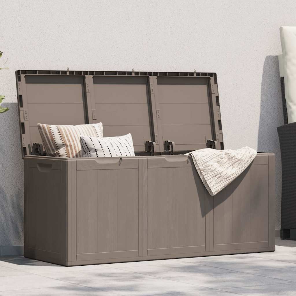 Garten-Aufbewahrungsbox 270 L Braun PP-Holzoptik