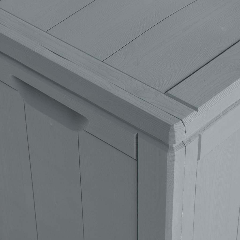 Garten-Aufbewahrungsbox 90 L Grau PP-Holzoptik