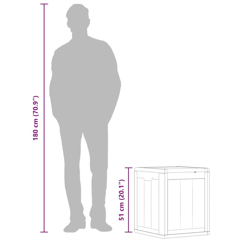 Garten-Aufbewahrungsbox 90 L Grau PP-Holzoptik