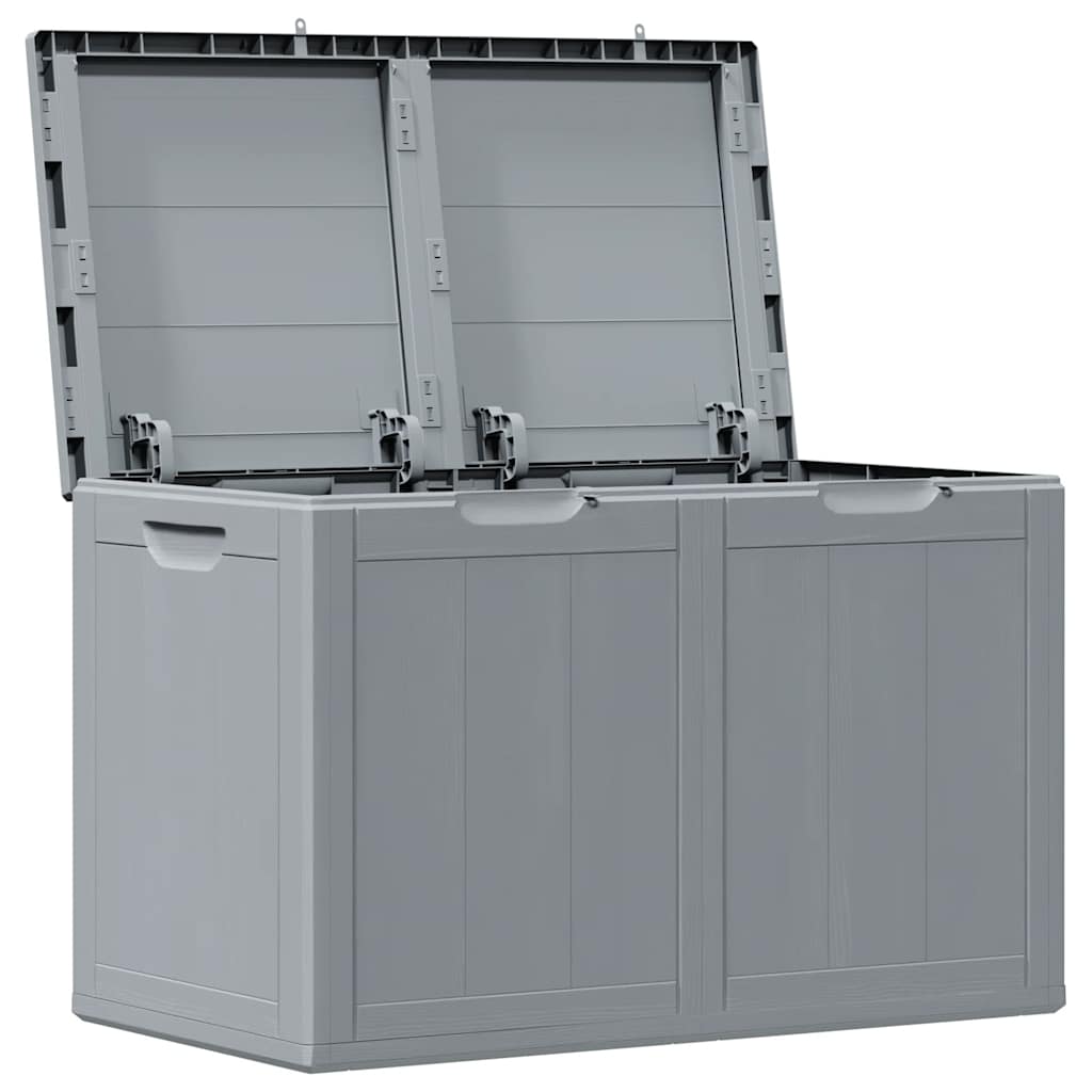 Garten-Aufbewahrungsbox 180 L Grau PP-Holzoptik