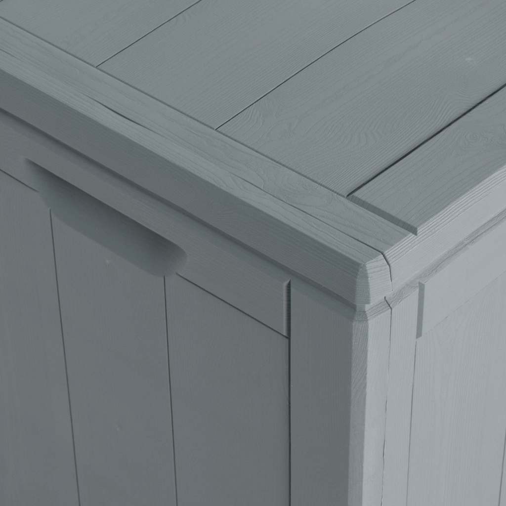 Garten-Aufbewahrungsbox 180 L Grau PP-Holzoptik