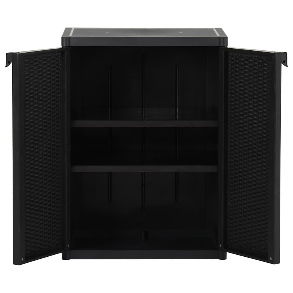 Gartenschrank Schwarz 65x45x88 cm PP Rattan-Optik